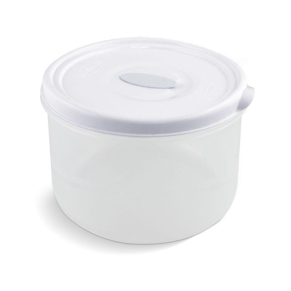 Pote Redondo 14cm De Altura Para Micro-ondas E Freezer Com Válvula 3l - Linha Wave Plasvale Branco - 1