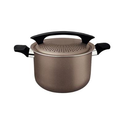 Espagueteira Tramontina Milazzo Alumínio Com Revestimento Em Antiaderente Starflon Max Amêndoa 22cm