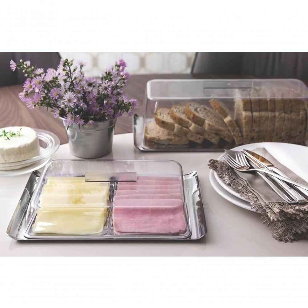 Porta Frios Tramontina Quadrata Aço Inox Com Cúpula Transparente - 3