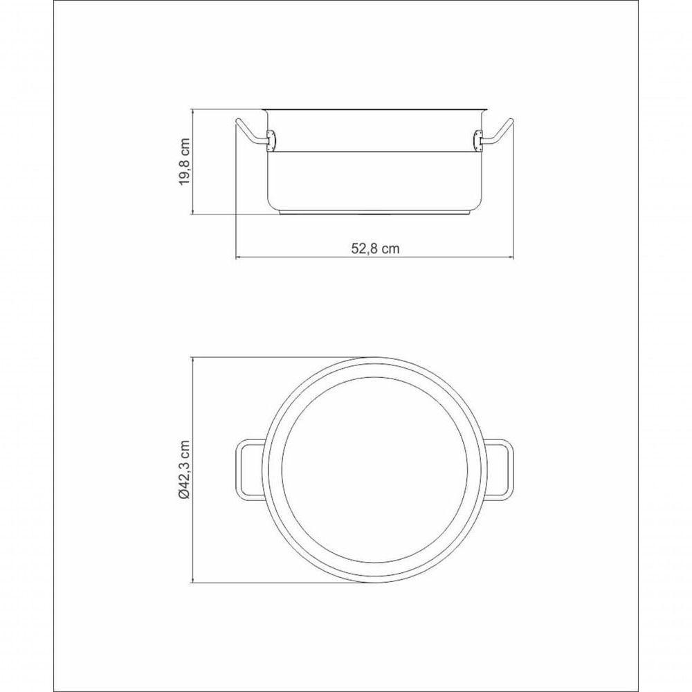 Caçarola Rasa Tramontina Professional Aço Inox Sem Tampa 40cm - 4