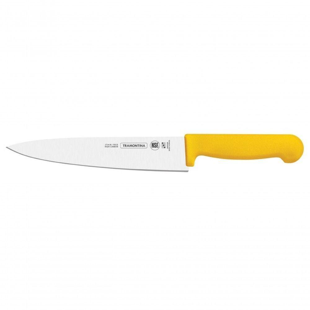 Faca Para Carne Tramontina Profissional Com Lâmina Em Aço Inox E Cabo De Polipropileno Amarelo 8" - 1