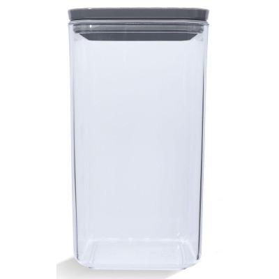 Porta Mantimentos Hermético Cristal 1,5 Litros Cinza