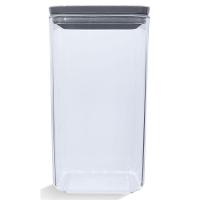 Porta Mantimentos Hermético Cristal 1,5 Litros Cinza - 1