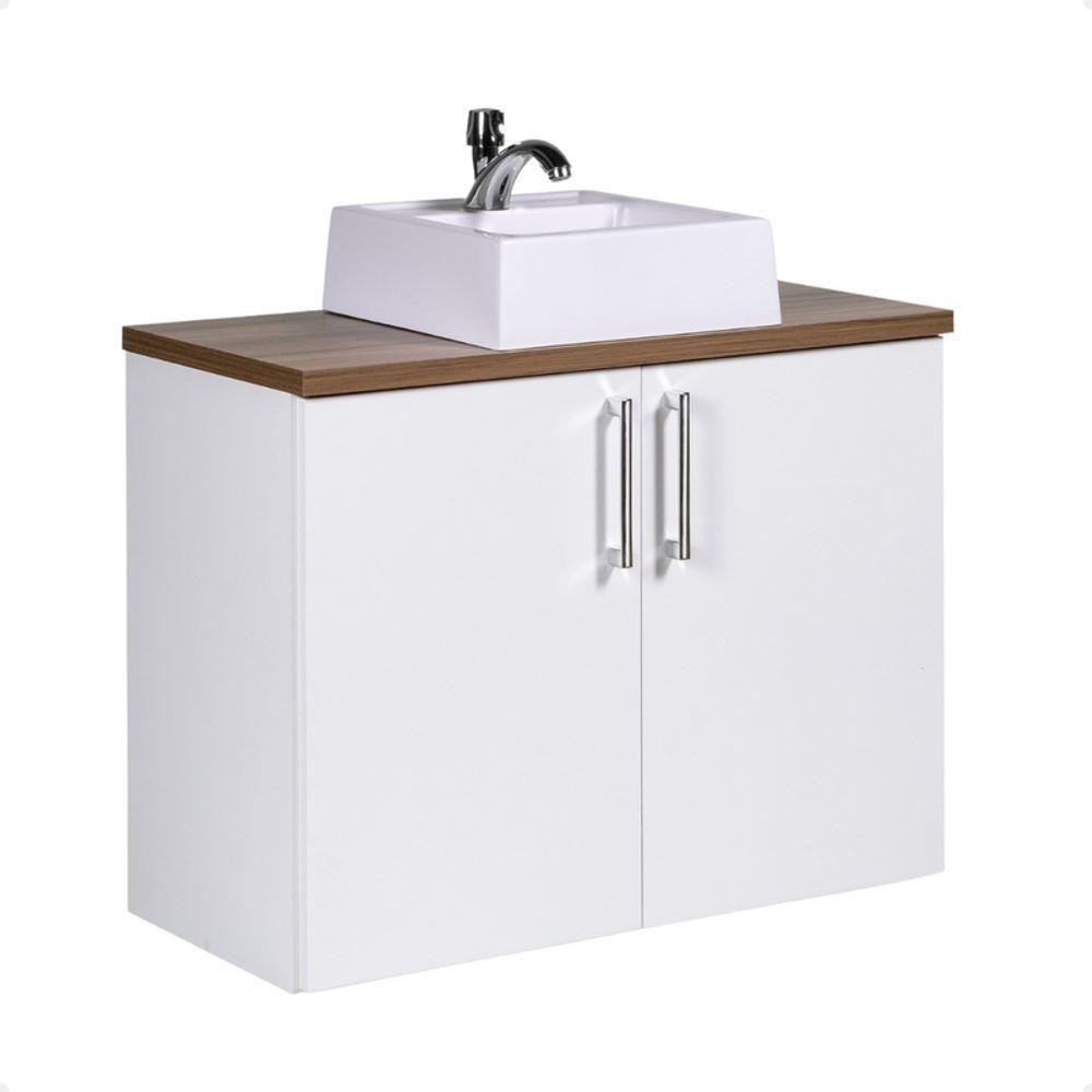 Gabinete Para Banheiro Com Cuba 80cm Mdf Freijo Paris - On Móveis - 2