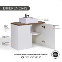 Gabinete Para Banheiro Com Cuba 80cm Mdf Freijo Paris - On Móveis - 3