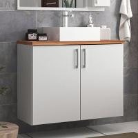 Gabinete Para Banheiro Com Cuba 80cm Mdf Freijo Paris - On Móveis - 10