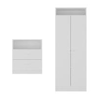 Guarda Roupas 2 Portas Com Cômoda 2 Gavetas Pimpolho Multimóveis Branco - 2