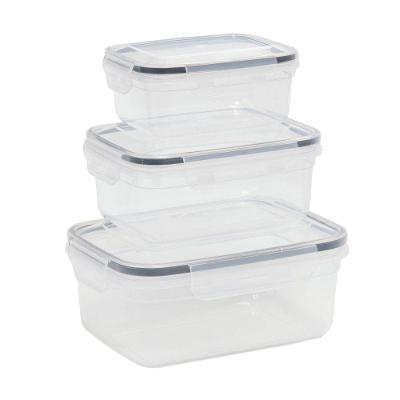 Kit 3 Potes Retangulares Herméticos Transparente