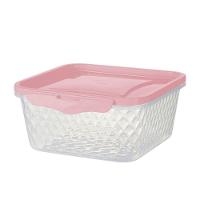 Pote Quadrado Com Trava 1,7l - Bpa Free Rosa - 1