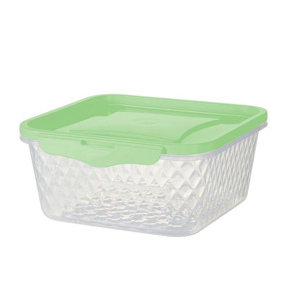 Pote Quadrado Com Trava 1l - Bpa Free Verde - 1