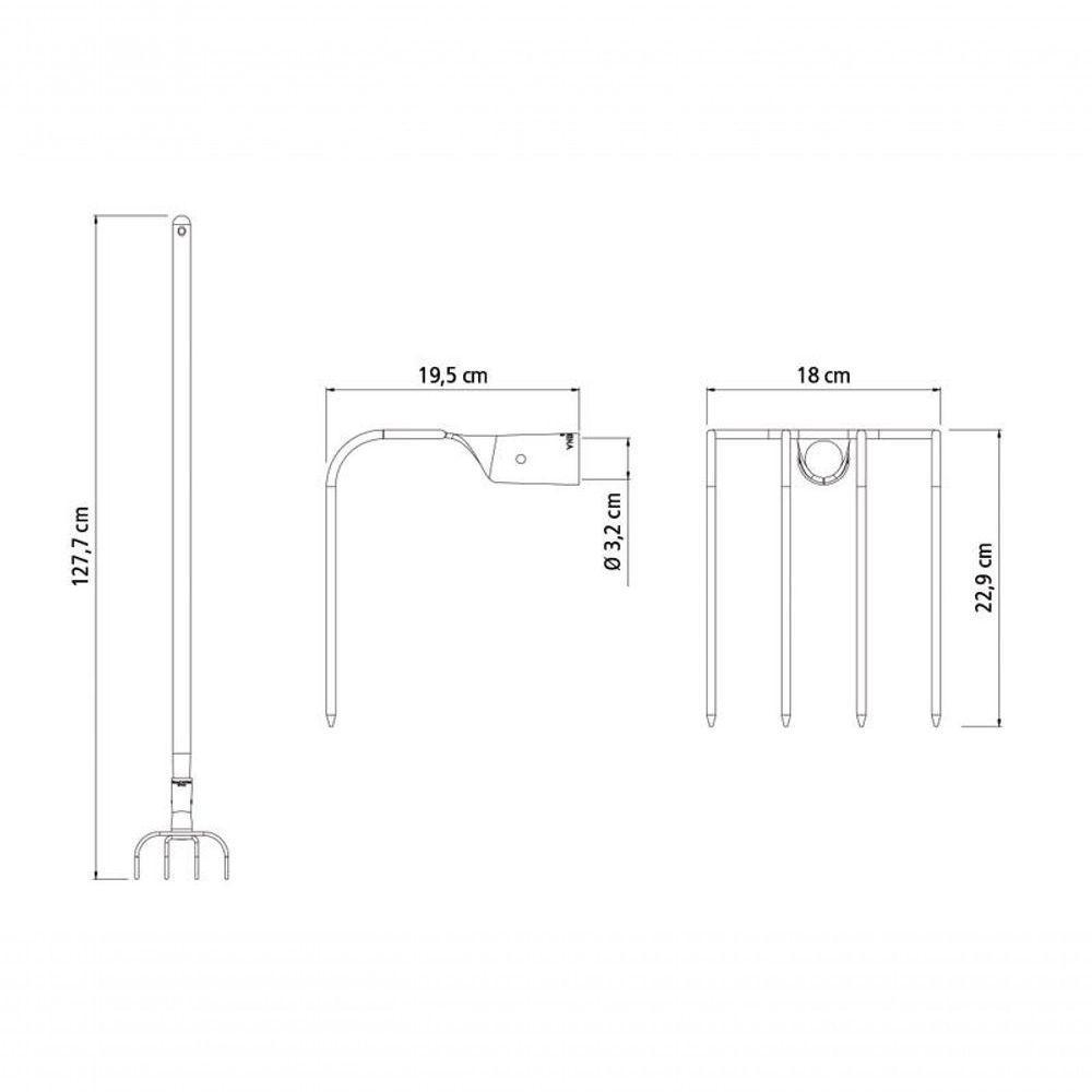 Forcado Curvo De Arame Tramontina 4 Dentes Com Cabo De Madeira 120cm - 3