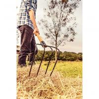 Forcado Curvo De Arame Tramontina 4 Dentes Com Cabo De Madeira 120cm - 2