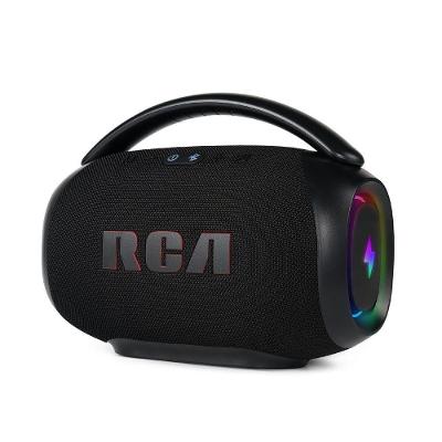 Caixa de Som Portátil RCA Bluetooth 90W IPX5 Luzes LED RGB Potente FR213 Mini