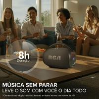 Caixa de Som Portátil RCA Bluetooth 90W IPX5 Luzes LED RGB Potente FR213 Mini - 5