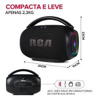 Caixa de Som Portátil RCA Bluetooth 90W IPX5 Luzes LED RGB Potente FR213 Mini - 8
