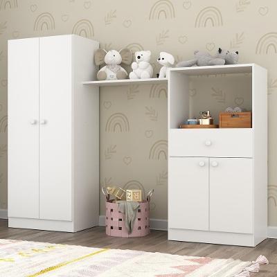Guarda Roupa Infantil Merengue 4 Portas 1 Gaveta Branco MDP