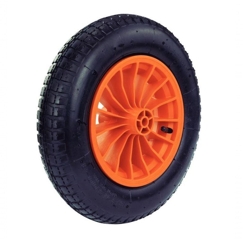 Roda Para Carrinho De Mão 8" Tramontina Plástica Pneu Com Câmara 3.25-8" - 1