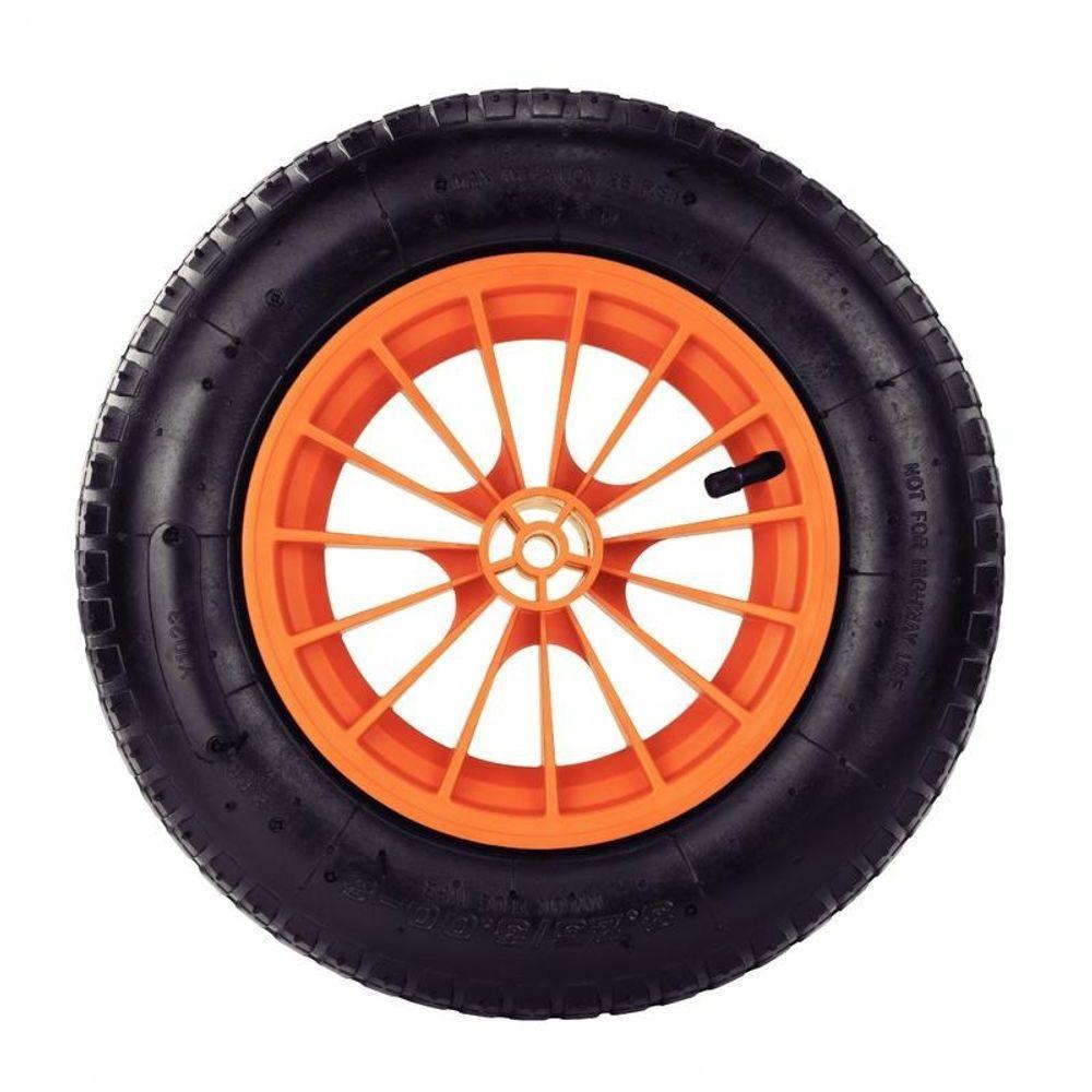 Roda Para Carrinho De Mão 8" Tramontina Plástica Pneu Com Câmara 3.25-8" - 2