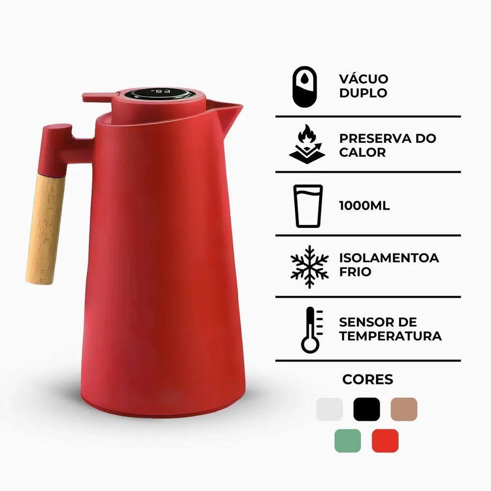 Garrafa Térmica Com Termômetro 1l - Vermelha - 7