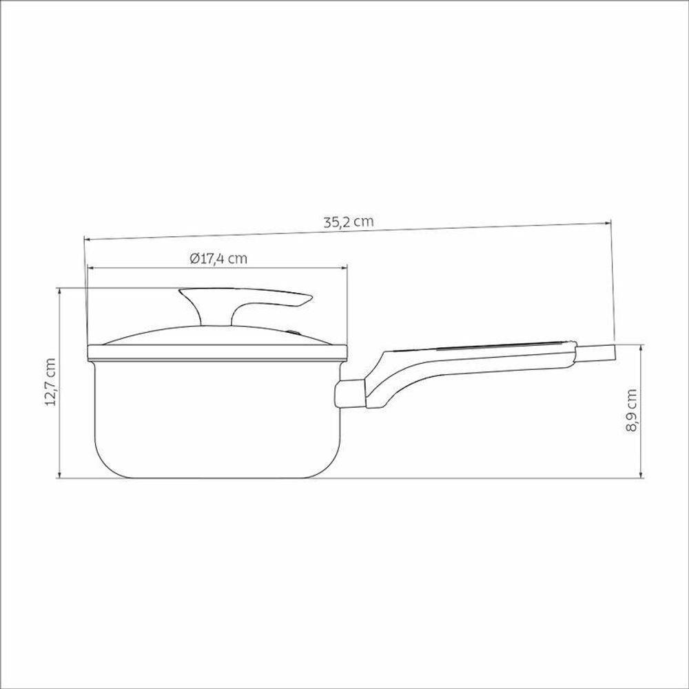 Panela Tramontina Milazzo Alumínio 16cm Com Revestimento Antiaderente Starflon Max Amêndoa - 6
