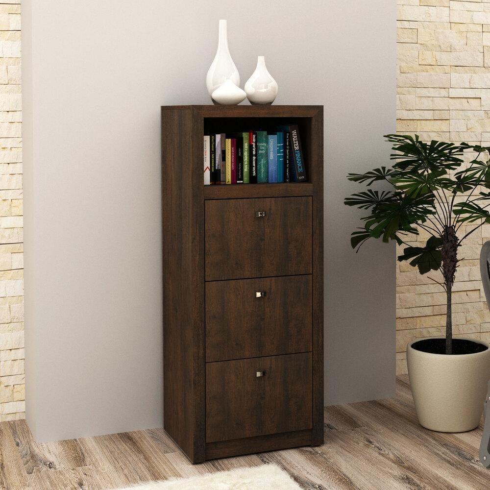 Gaveteiro Para Pasta Suspensa Com 3 Gavetas Cr25026 Rustico - 1