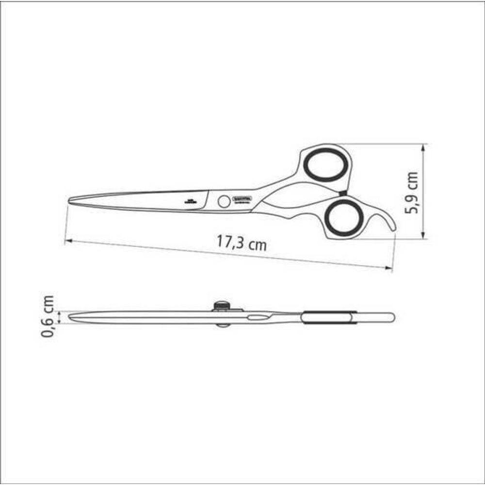 Tesoura Para Cabelo Tramontina Em Inox Com Fio Laser E Apoio Fixo Para Dedo 6" - 1