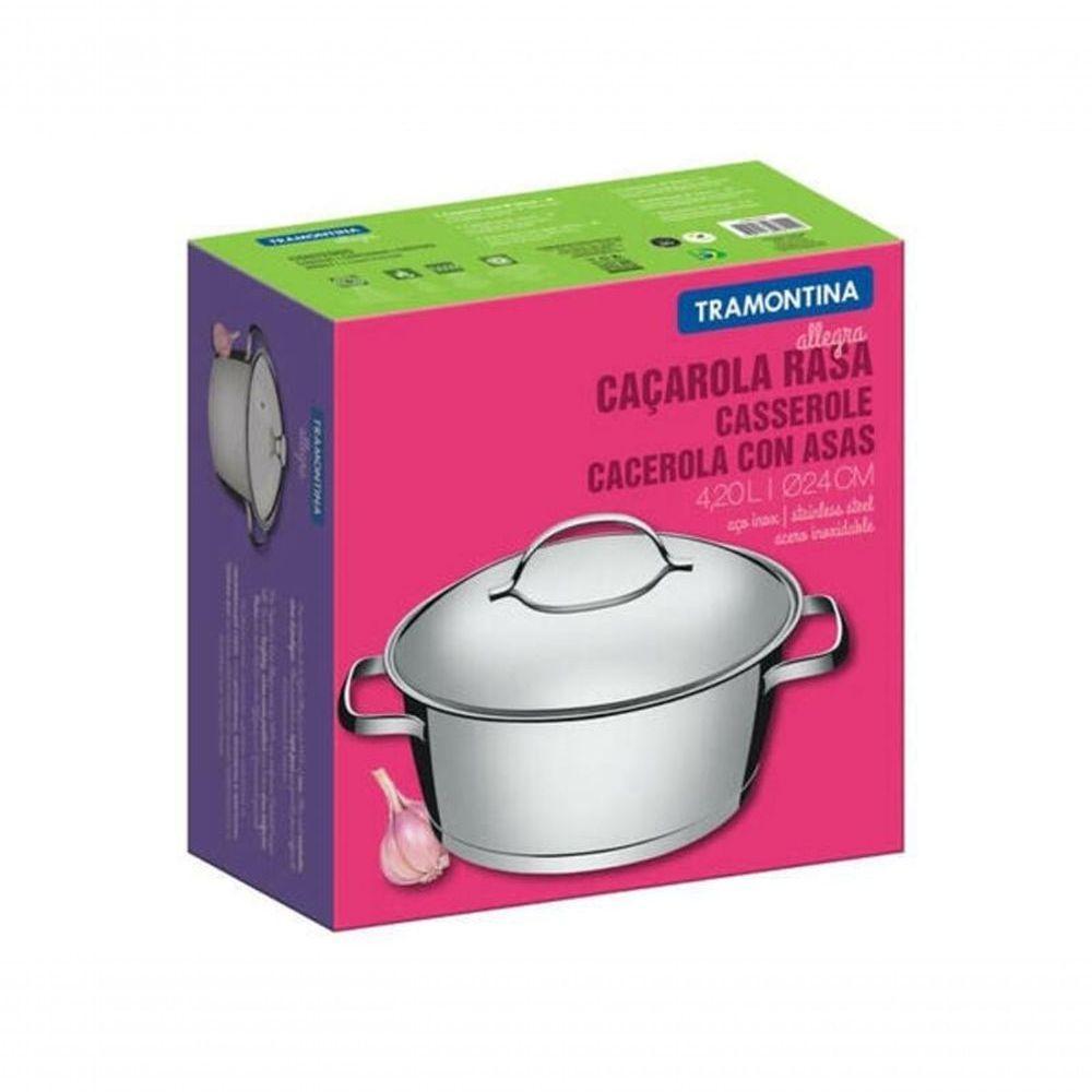 Caçarola Rasa 24cm Tramontina Allegra Aço Inox - 3