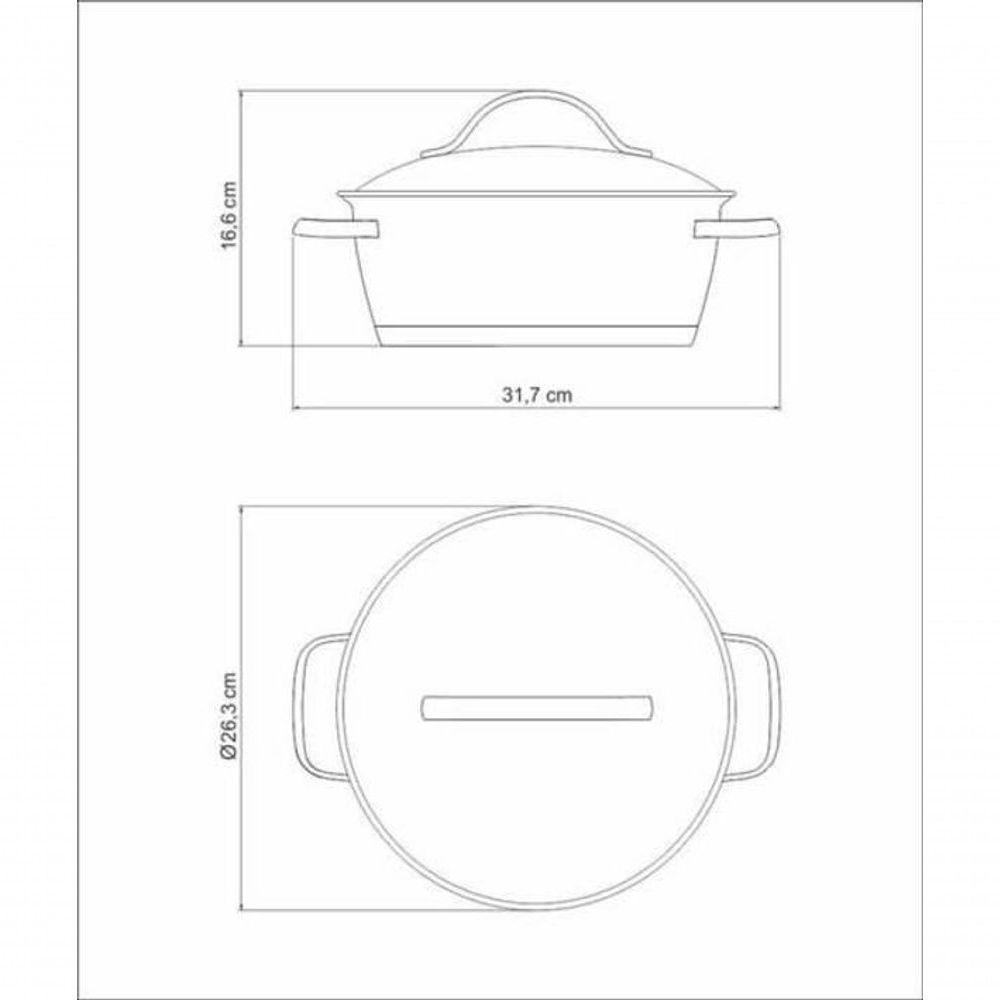 Caçarola Rasa 24cm Tramontina Allegra Aço Inox - 4