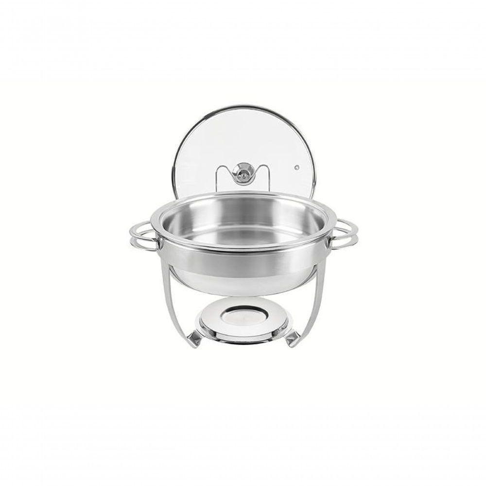 Rechaud Tramontina Redondo Em Inox Banho Maria Com Suporte Para Tampa 4,3 L - 1