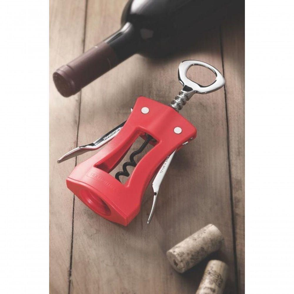 Saca Rolhas Tramontina Harmoniza Com Corpo Em Abs Vermelho - 2