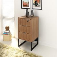 Gaveteiro Para Escritório Com Chave Cr25055 Amendoa/Preto - 1