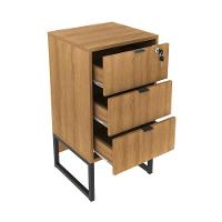 Gaveteiro Para Escritório Com Chave Cr25055 Amendoa/Preto - 3