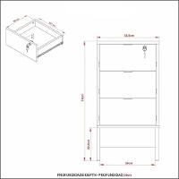 Gaveteiro Para Escritório Com Chave Cr25055 Amendoa/Preto
