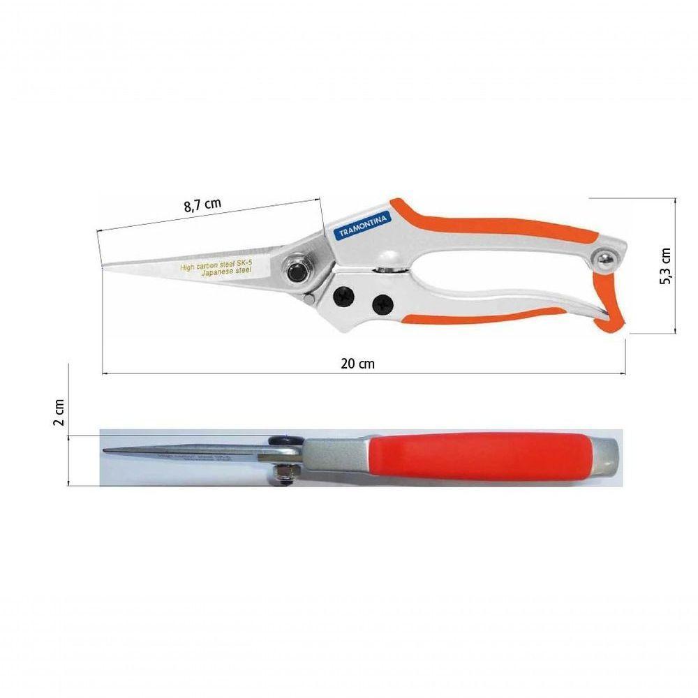 Tesoura Para Frutas Profissional Tramontina Aço Com Cabo Emborrachado - 2