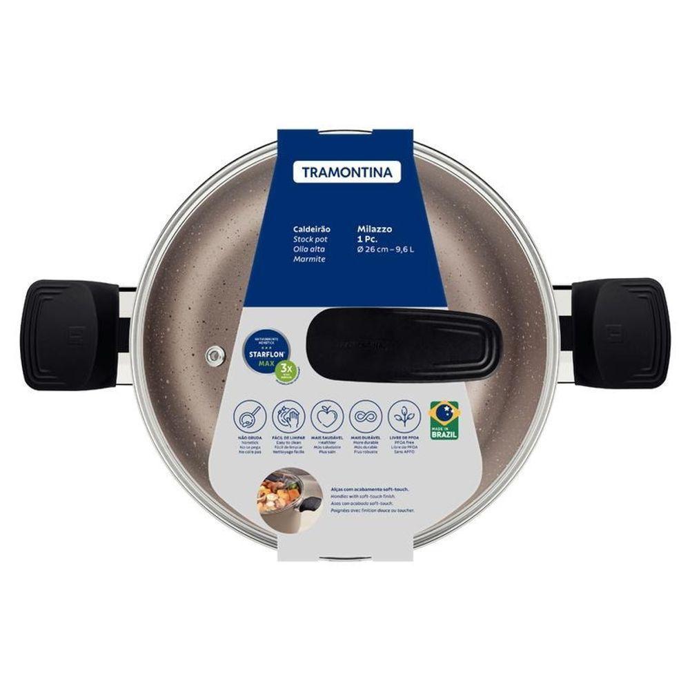 Caldeirão Tramontina Milazzo Alumínio 26cm Com Revestimento Antiaderente Starflon Max Amêndoa - 4