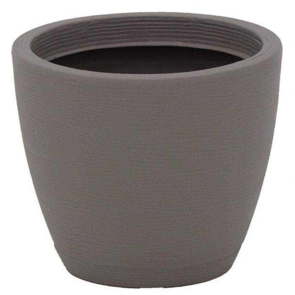 Vaso Tramontina Asteca Em Polietileno Concreto Com Prato 24cm - 1