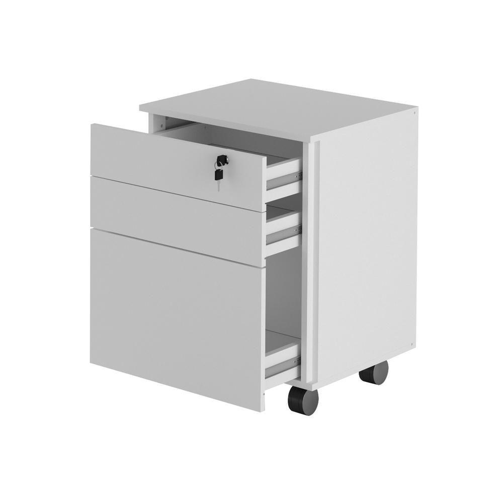 Gaveteiro Arquivo Com Chave E Rodízios Cr25045 Branco - 2