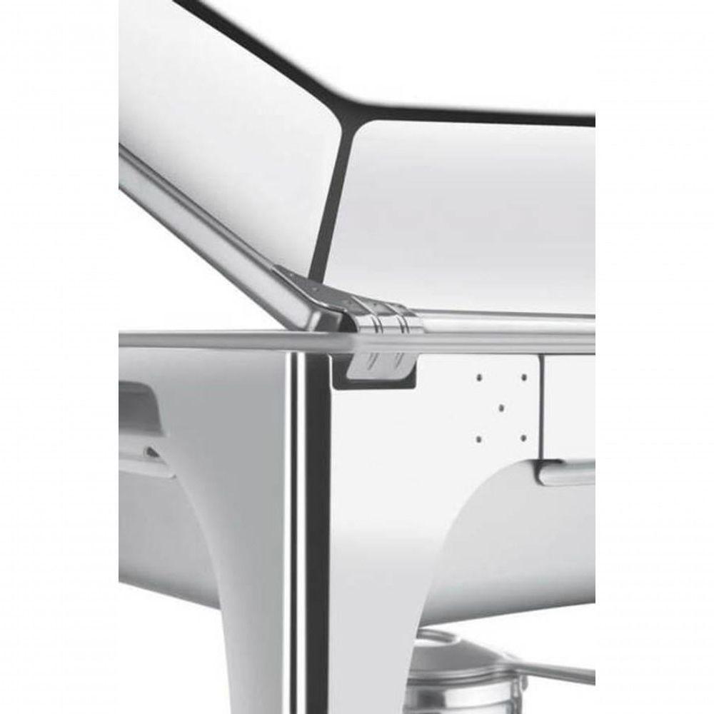 Rechaud Tramontina Retangular Inox Banho Maria Tampa Removível Com Fogareiro Cuba Gn 1-2 8,4 L - 4