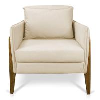 Poltrona Lana Suede Base De Madeira - D'Rossi Bege - 7