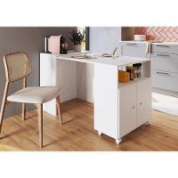 Mesa Retrátil/balcão 2 Portas E Rodízios Multimóveis Cr20098 Branca