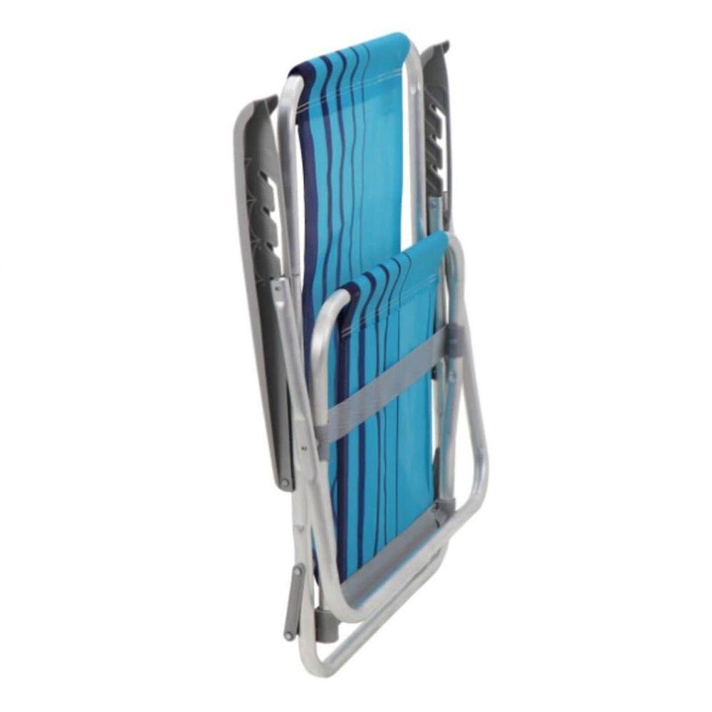 Cadeira De Praia Reclinável Tramontina Bali Baixa Em Alumínio Com Assento Azul - 6