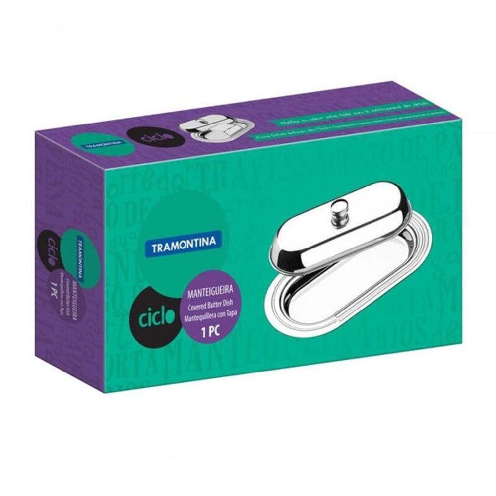 Manteigueira Retangular Tramontina Ciclo Em Aço Inox Com Tampa - 3