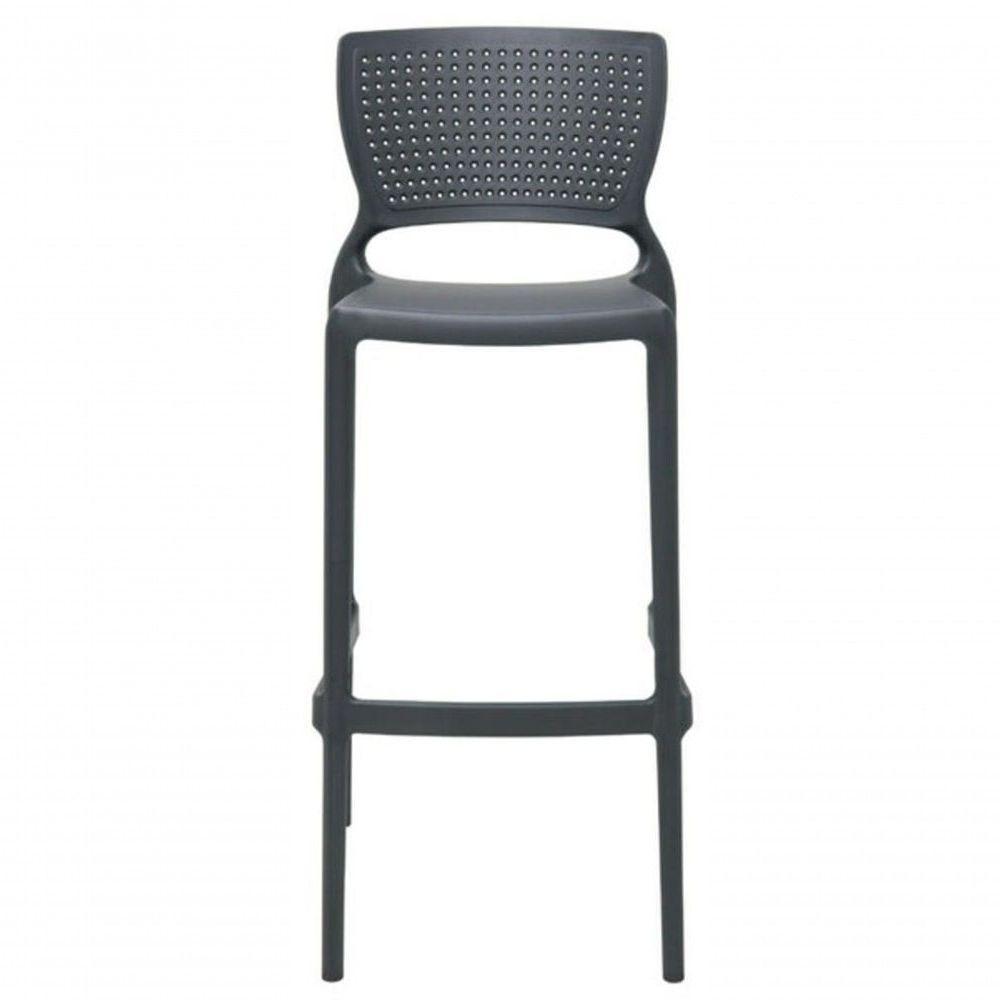 Cadeira Tramontina Safira Alta Bar Em Fibra De Vidro Grafite - 3