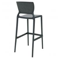 Cadeira Tramontina Safira Alta Bar Em Fibra De Vidro Grafite