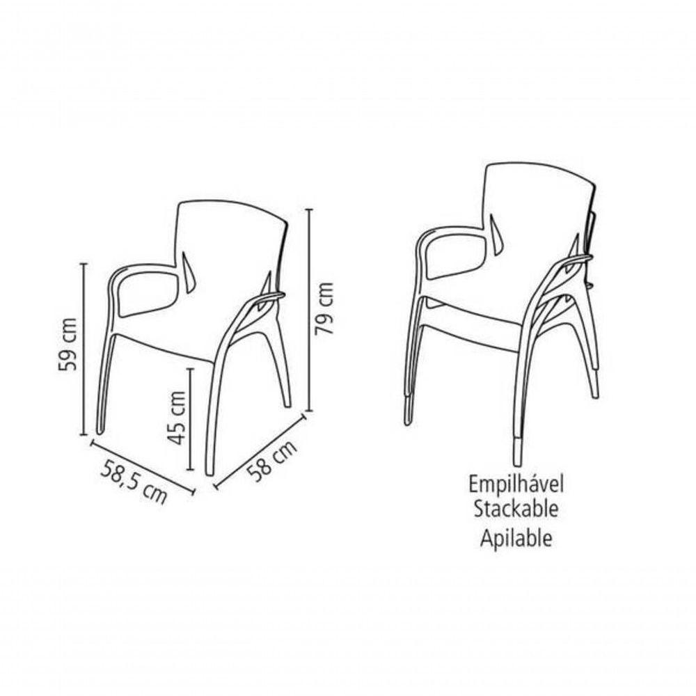 Cadeira Tramontina Clarice Summa Com Braços Camurça - 2