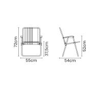 Cadeira De Praia Tramontina Samoa Alta Em Alumínio Com Assento Azul Escuro E Laranja - 6