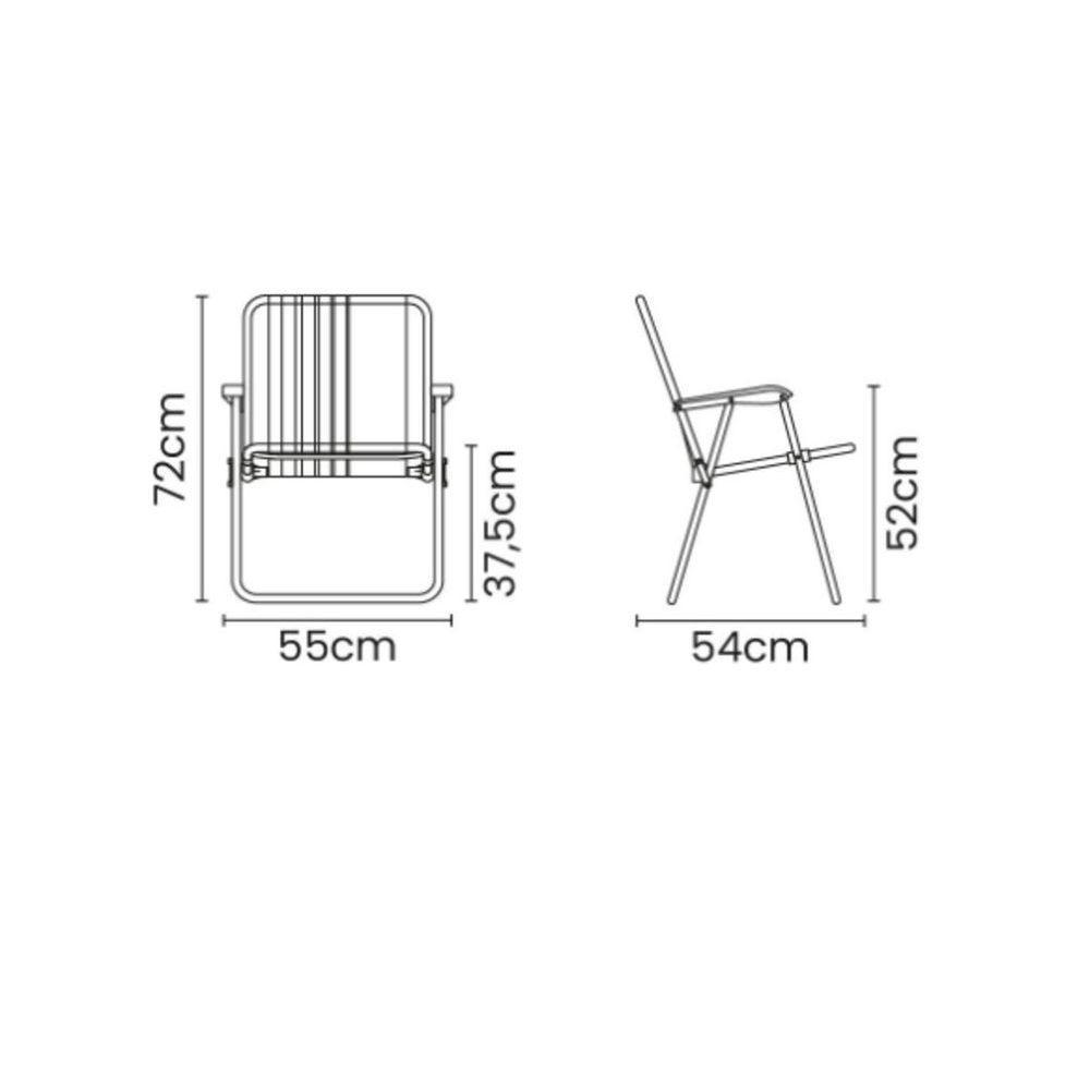 Cadeira De Praia Tramontina Samoa Alta Em Alumínio Com Assento Roxo E Amarelo - 6