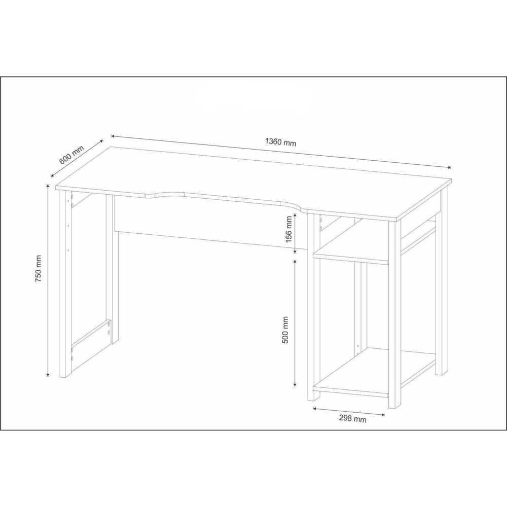 Mesa Gamer Multimóveis Cr25049 Preta/Vermelha - 5