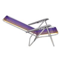 Cadeira De Praia Reclinável Tramontina Bali Baixa Em Alumínio Com Assento Roxo E Amarelo - 5