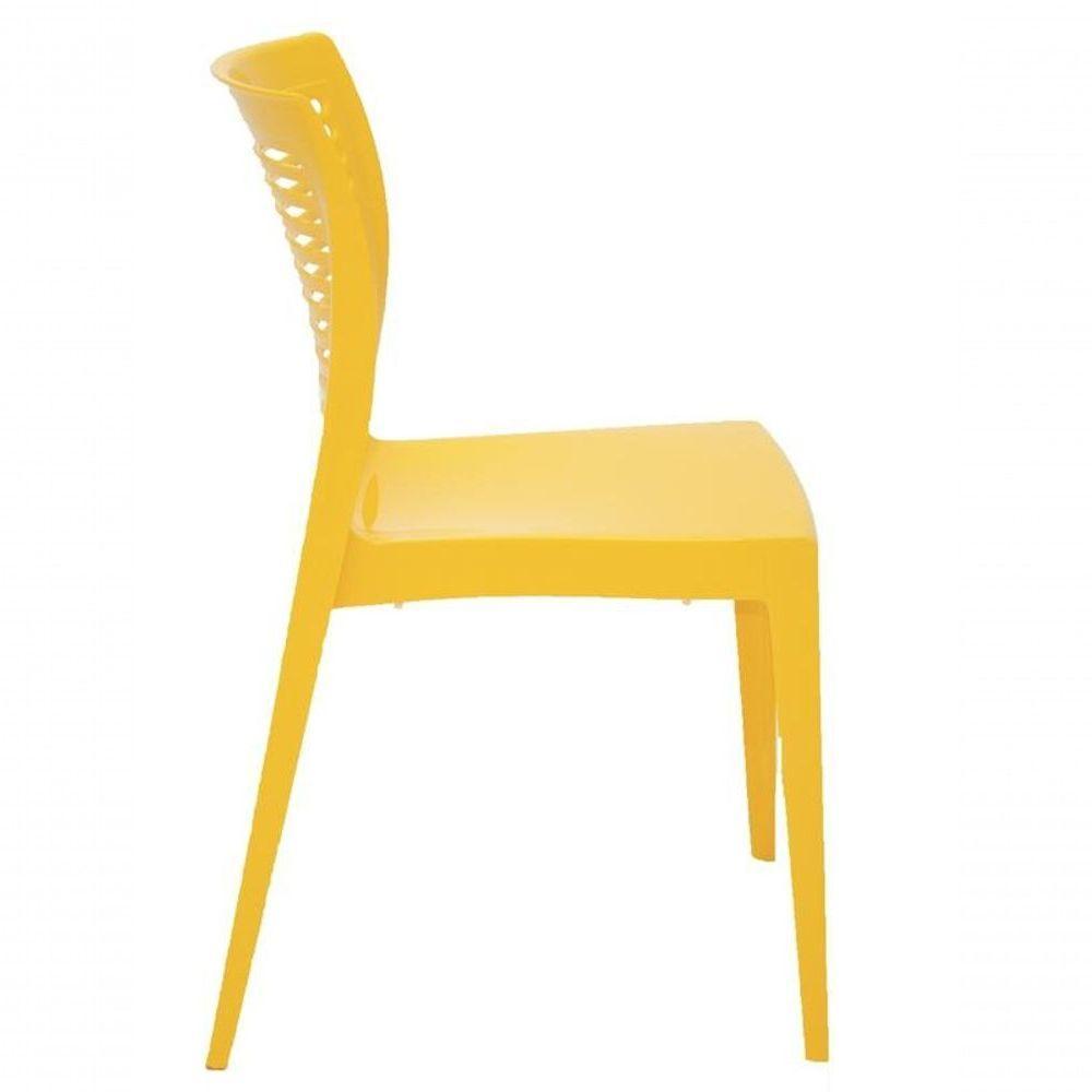 Cadeira Tramontina Clarice Summa Com Braços Amarela - 3